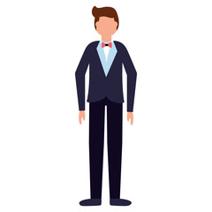 flat design wedding people groom
