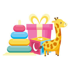 baby shower giraffe gift cube pyramid toys