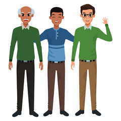 Family grandfather with father and adult son