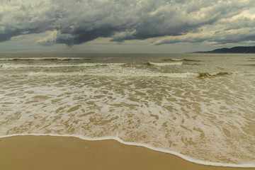 Fototapeta na wymiar Beach and Rough Weather