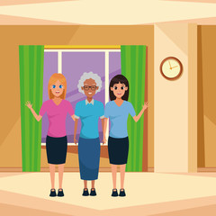 Fototapeta premium Family grandmother and mother with daughter