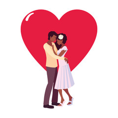 romantic couple hugging love heart