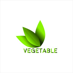 vegetable letter with three green leaf