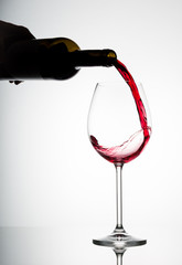 filling wine glass