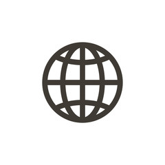 Web icon of a wire globe. Modern trendy line icon illustration for concepts related with internet, wireless, technology, global communications etc