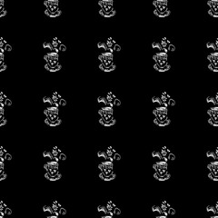 Seamless pattern of teacup hand drawn, great design for any purposes. Hand drawn a seamless pattern of teacup sketch. Coffee outline icon. Steam icon isolated on black background. Coffee mug vector