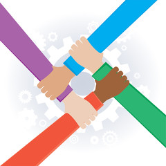  Hand Teamwork, Illustration Vector 10