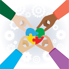  Hand Teamwork, Illustration Vector 10