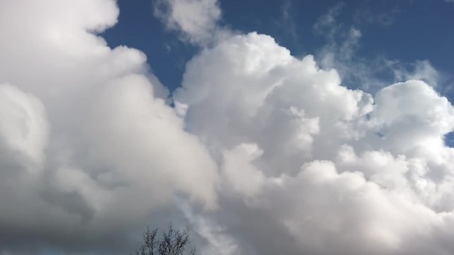 Motion clouds in blue sky rolling, Towering Cumulus Cloud