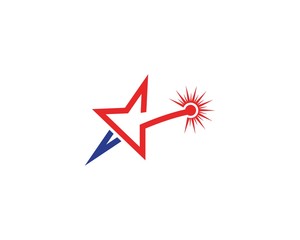 Red and blue Star business Logo Template vector icon