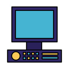 computer monitor device on white background