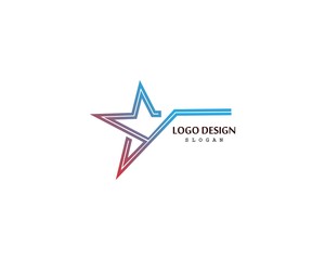 Red and blue Star business Logo Template vector icon