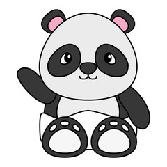 cute little bear panda baby character