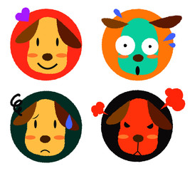 犬　表情　アイコン