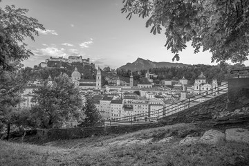Fototapeta premium Beautiful view of Salzburg city skyline in the summer