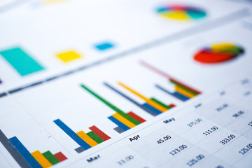 Charts Graphs spreadsheet paper. Financial development, Banking Account, Statistics, Investment...