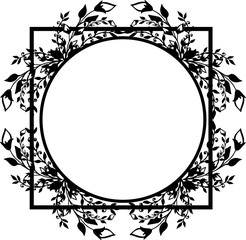 Backdrop white, ornate leaf flower frame. Vector