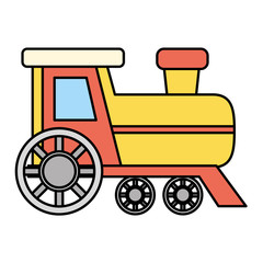 cute train toy isolated icon