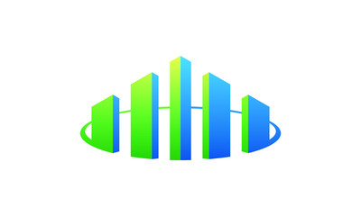 business logo with diagram finance shape
