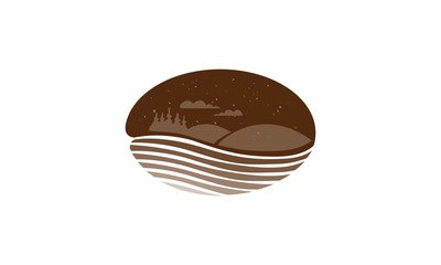 coffee farm logo with brown color