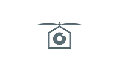 drone logo with home shape