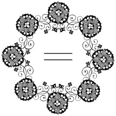 Abstract floral frame ornament border for design template. Vector