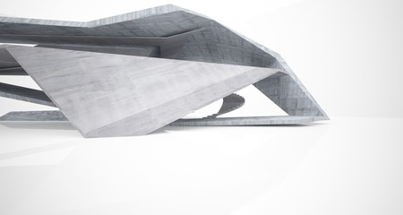 Abstract architectural concrete interior of a minimalist house. 3D illustration and rendering.