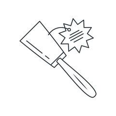 spatule tool with price tag hanging