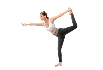 Fototapeta na wymiar Asian healthy woman practicing yoga