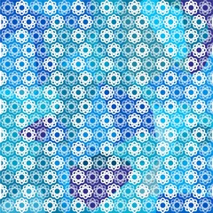 The Blue of Colorful Flowers Design Wallpaper