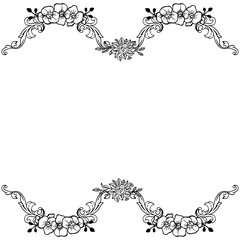 Design element for floral frame, white background. Vector