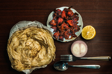 chicken chilli and paratha kerala style