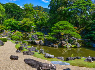 Idyllic landscape of Japanese garden