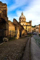 View of old church in Roma, Italia.