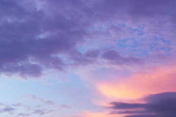 Naklejka na ściany i meble Clouds in sunset time, sky background