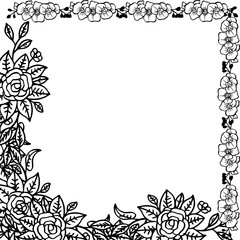 Decorative of line art frames, elegant floral frame. Vector