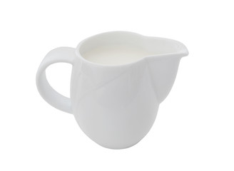 Fresh milk in jug isolated