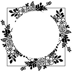 Design template for cute wreath frame. Vector