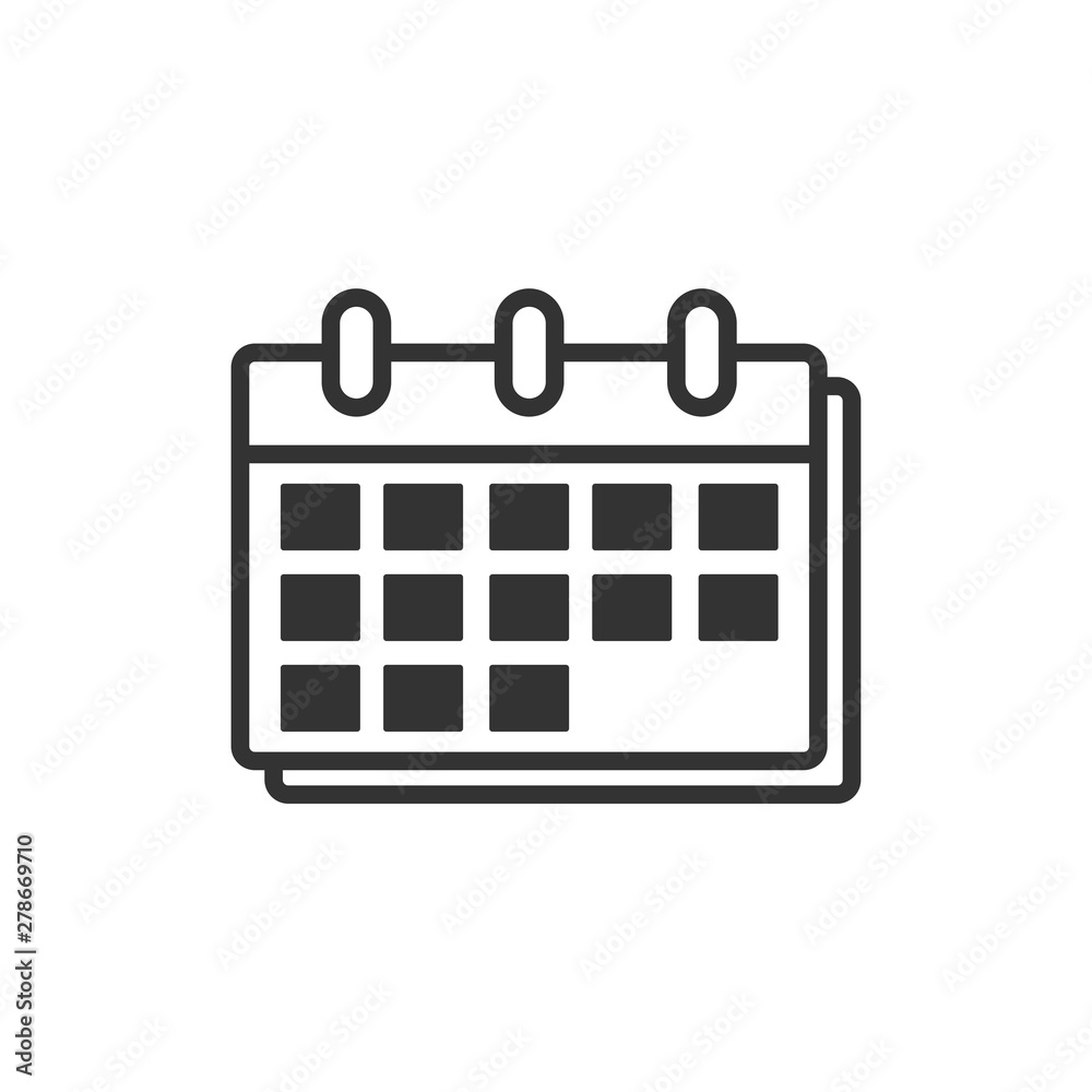 Poster calendar icon template color editable. calender on the wall symbol vector sign isolated on white bac
