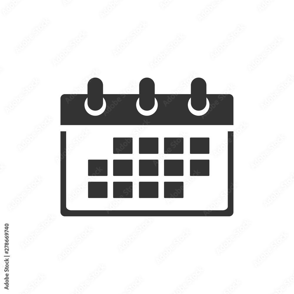 Poster calendar icon template color editable. calender on the wall symbol vector sign isolated on white bac