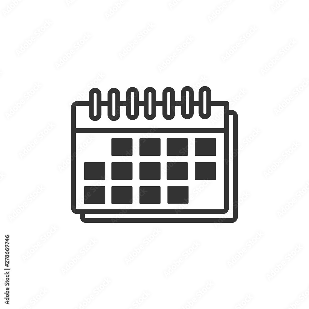 Poster Calendar icon template color editable. Calender on the wall symbol vector sign isolated on white background. Simple logo vector illustration for graphic and web design.
