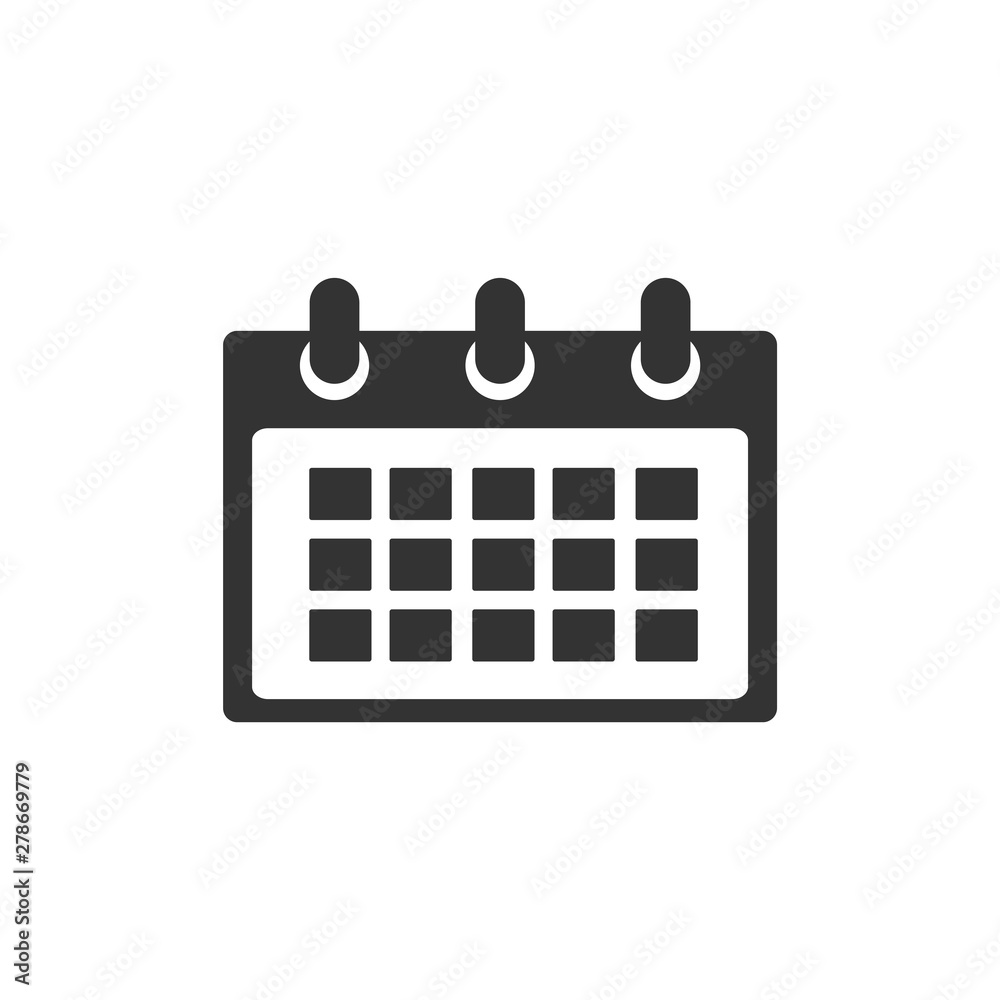 Poster calendar icon template color editable. calender on the wall symbol vector sign isolated on white bac