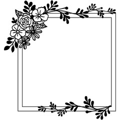 Fototapeta premium Flower frame decorative border for banner. Vector