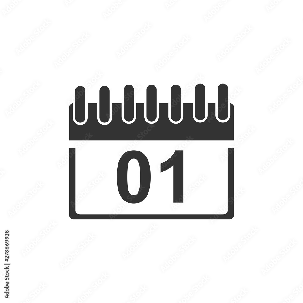 Poster calendar icon template color editable. calender on the wall symbol vector sign isolated on white bac