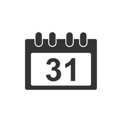 Calendar icon template color editable. Calender on the wall symbol vector sign isolated on white background. Simple logo vector illustration for graphic and web design.