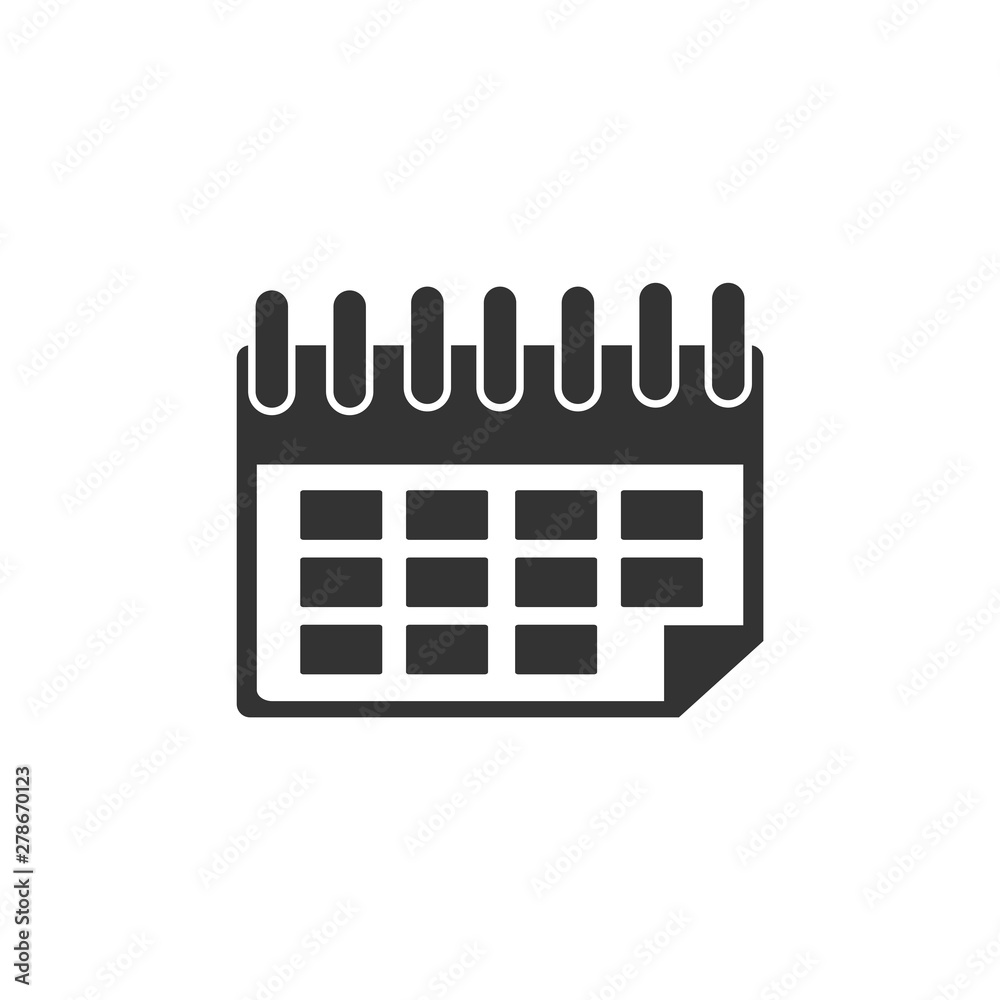 Aufkleber calendar icon template color editable. calender on the wall symbol vector sign isolated on white bac