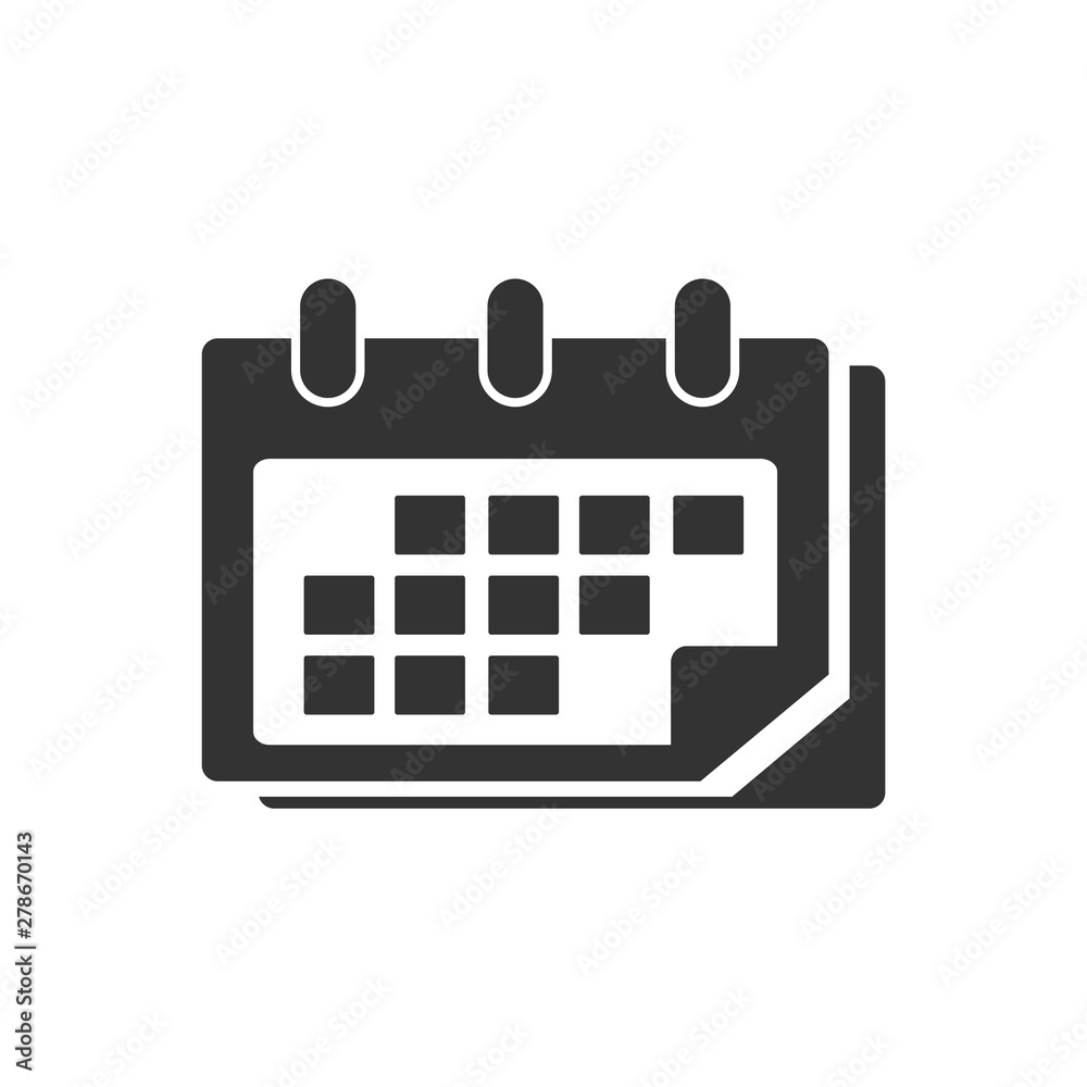 Aufkleber Calendar icon template color editable. Calender on the wall symbol vector sign isolated on white background. Simple logo vector illustration for graphic and web design.