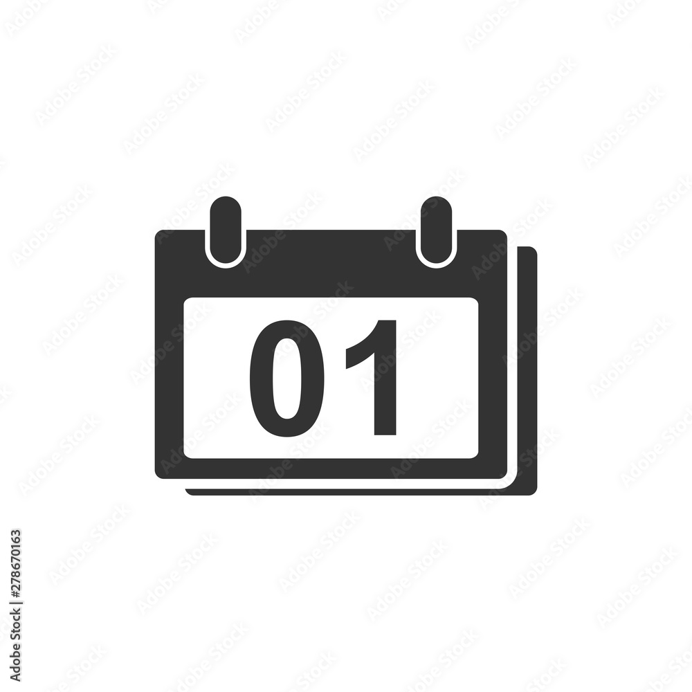 Poster calendar icon template color editable. calender on the wall symbol vector sign isolated on white bac