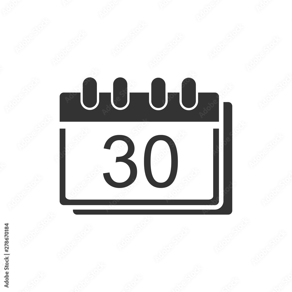 Poster calendar icon template color editable. calender on the wall symbol vector sign isolated on white bac