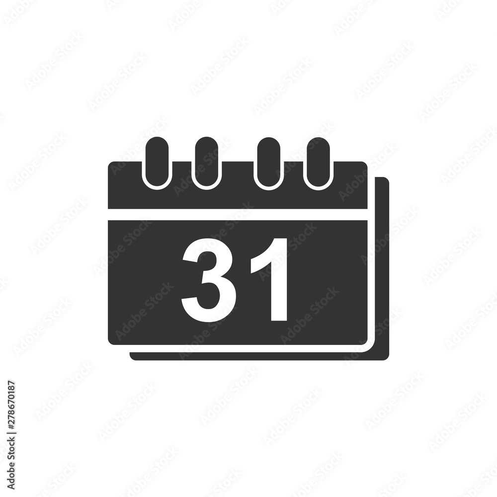Poster Calendar icon template color editable. Calender on the wall symbol vector sign isolated on white background. Simple logo vector illustration for graphic and web design.